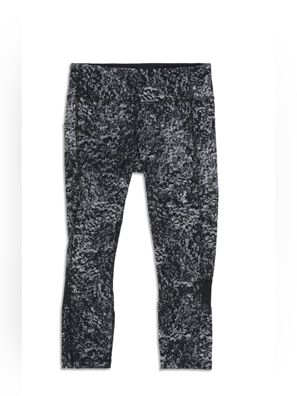 Lululemon capri leggings 22” Black & Gray Patterned Cropped Leggings